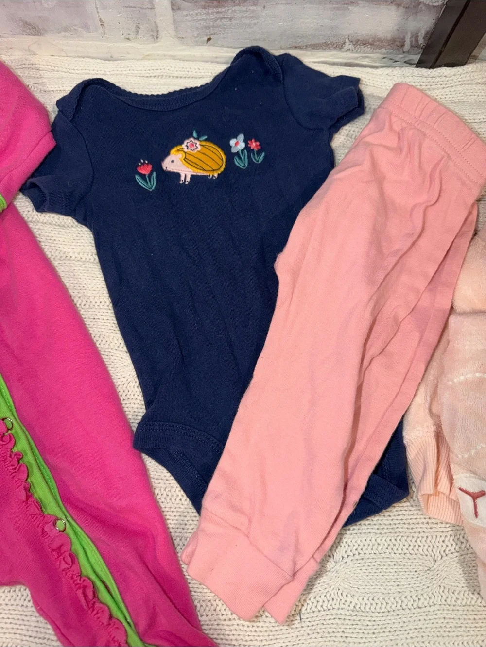 Carter's Baby Girls Navy Floral and Pastel Unicorn Matching Sets